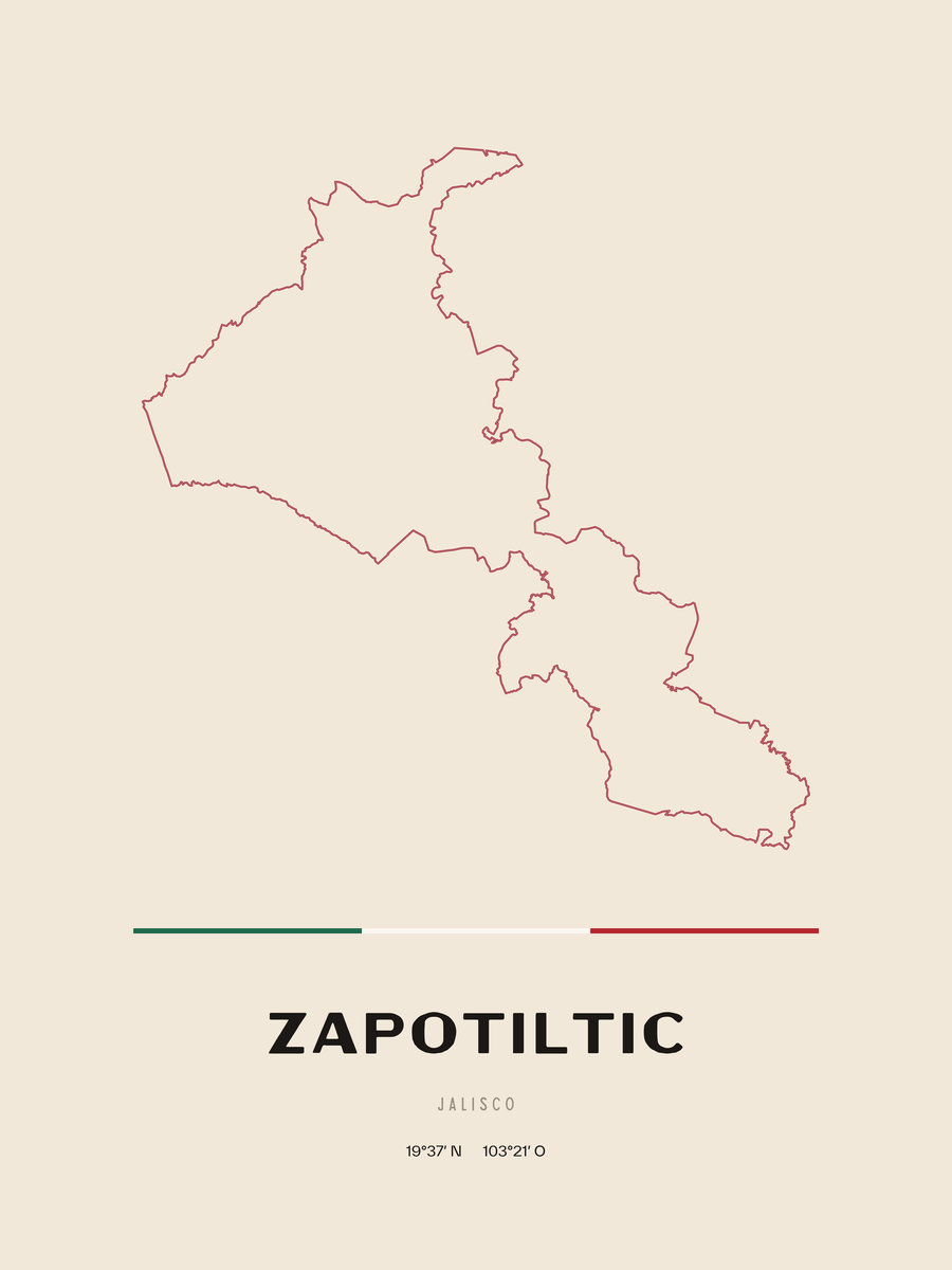 Framed poster of Zapotiltic, Jalisco.