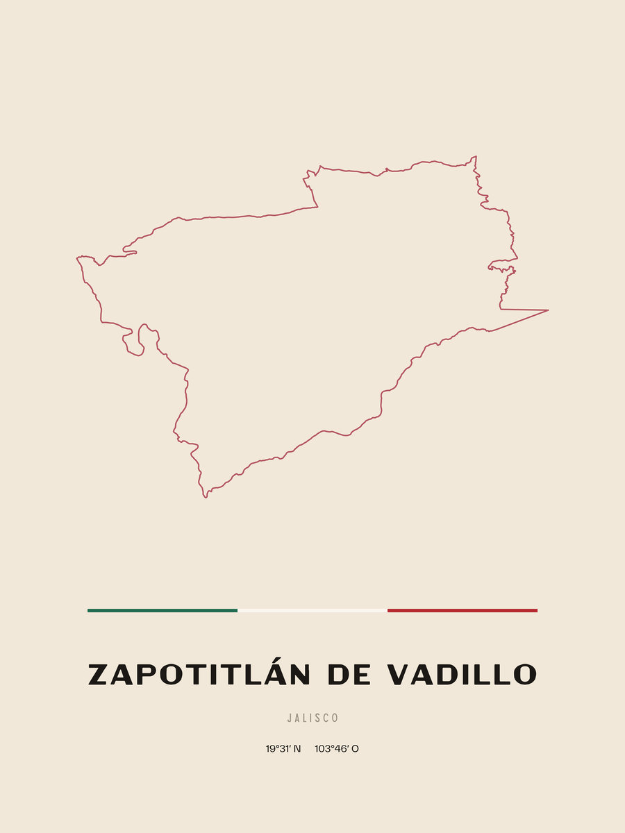 Framed poster of Zapotitlán de Vadillo, Jalisco.