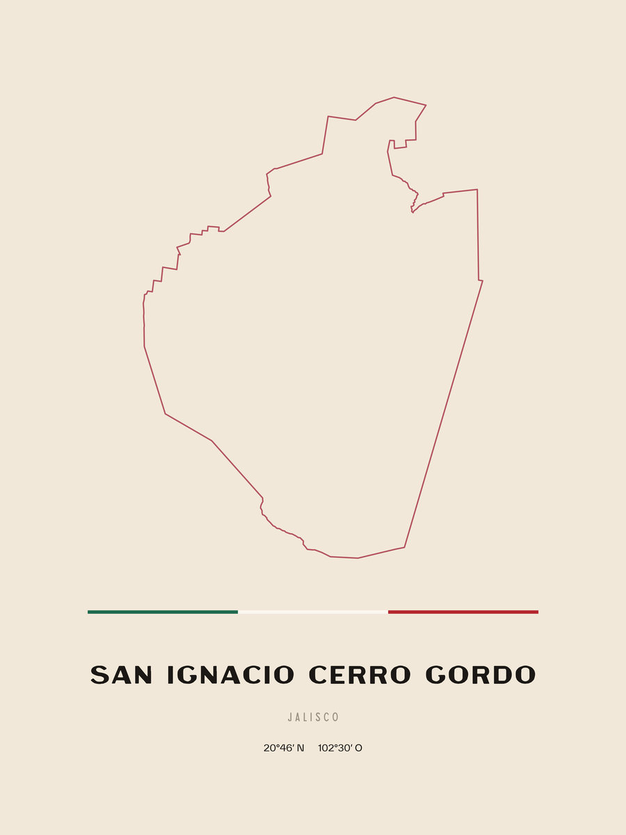 Framed poster of San Ignacio Cerro Gordo, Jalisco.