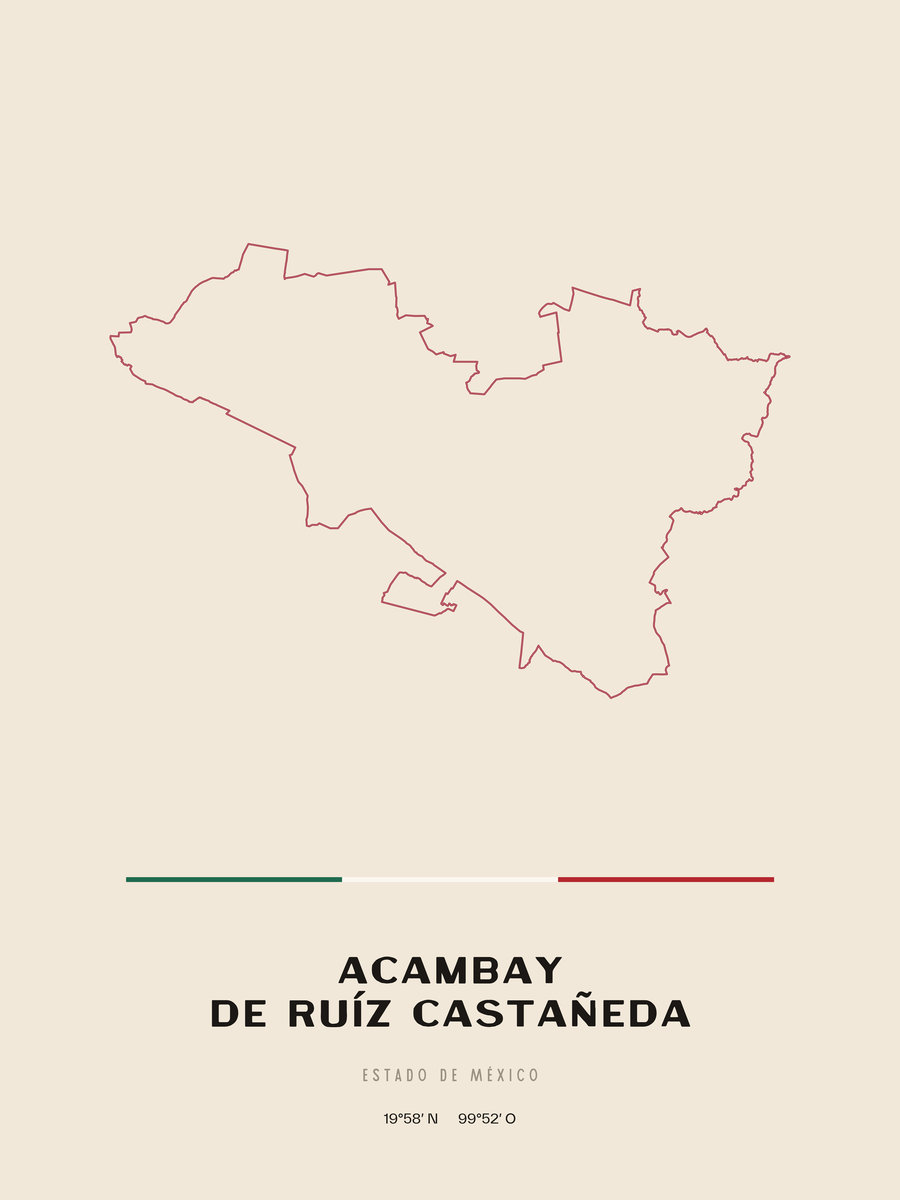 Framed poster of Acambay de Ruíz Castañeda, Estado de México.