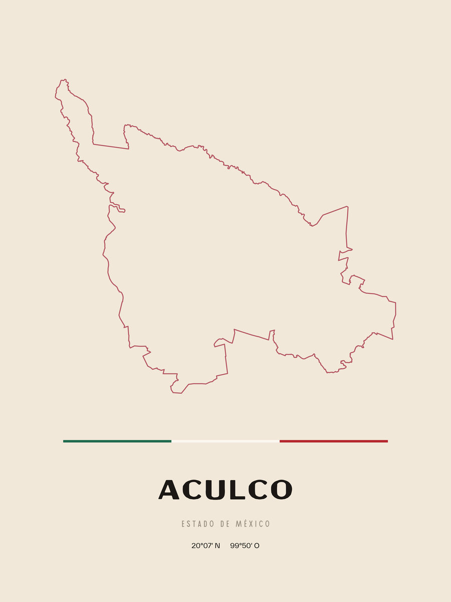 Framed poster of Aculco, Estado de México.