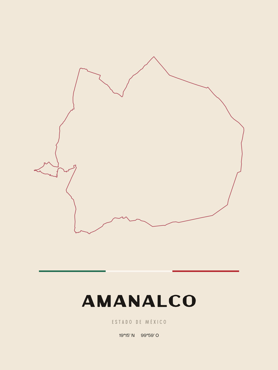 Framed poster of Amanalco, Estado de México.