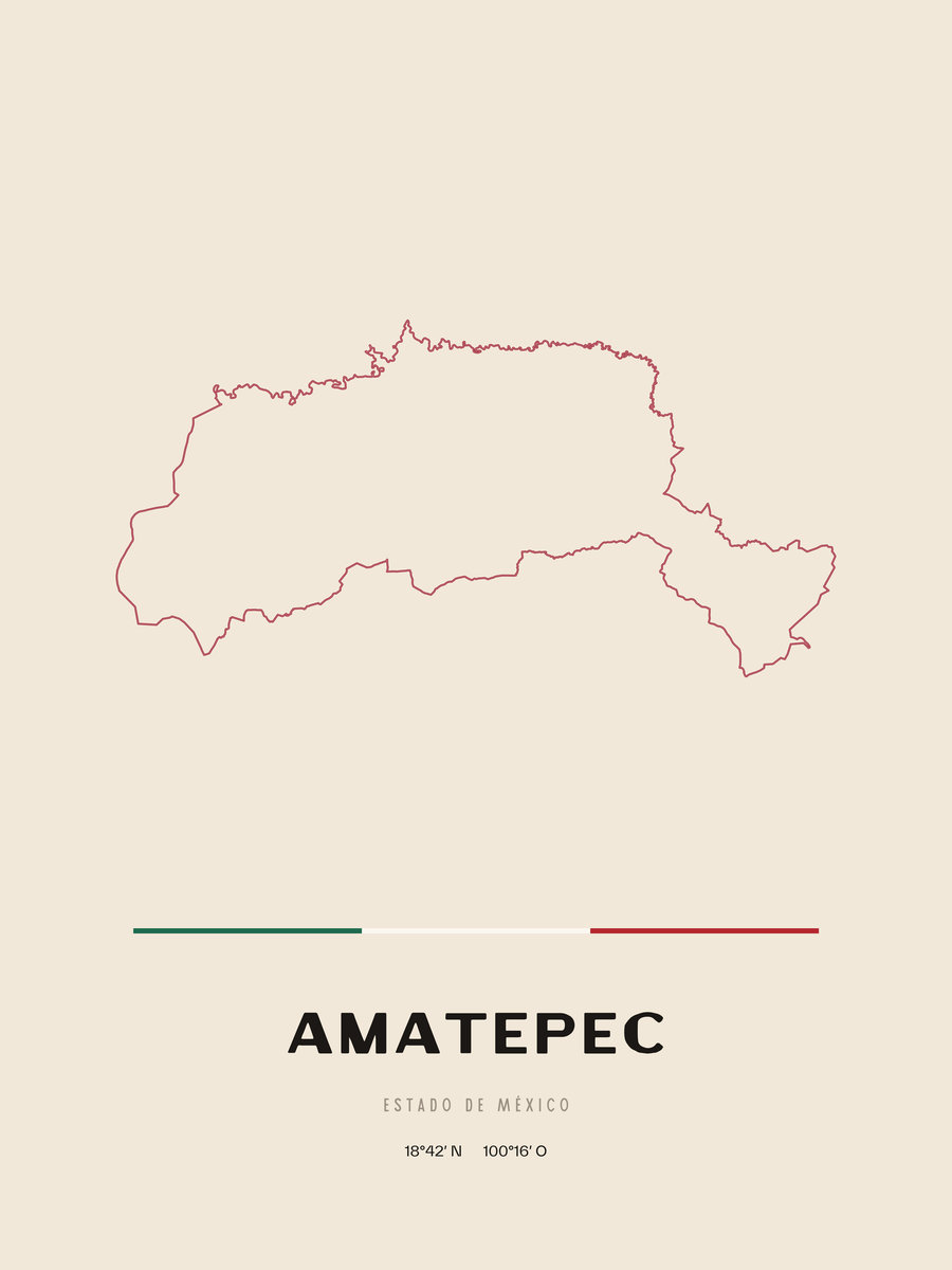 Framed poster of Amatepec, Estado de México.