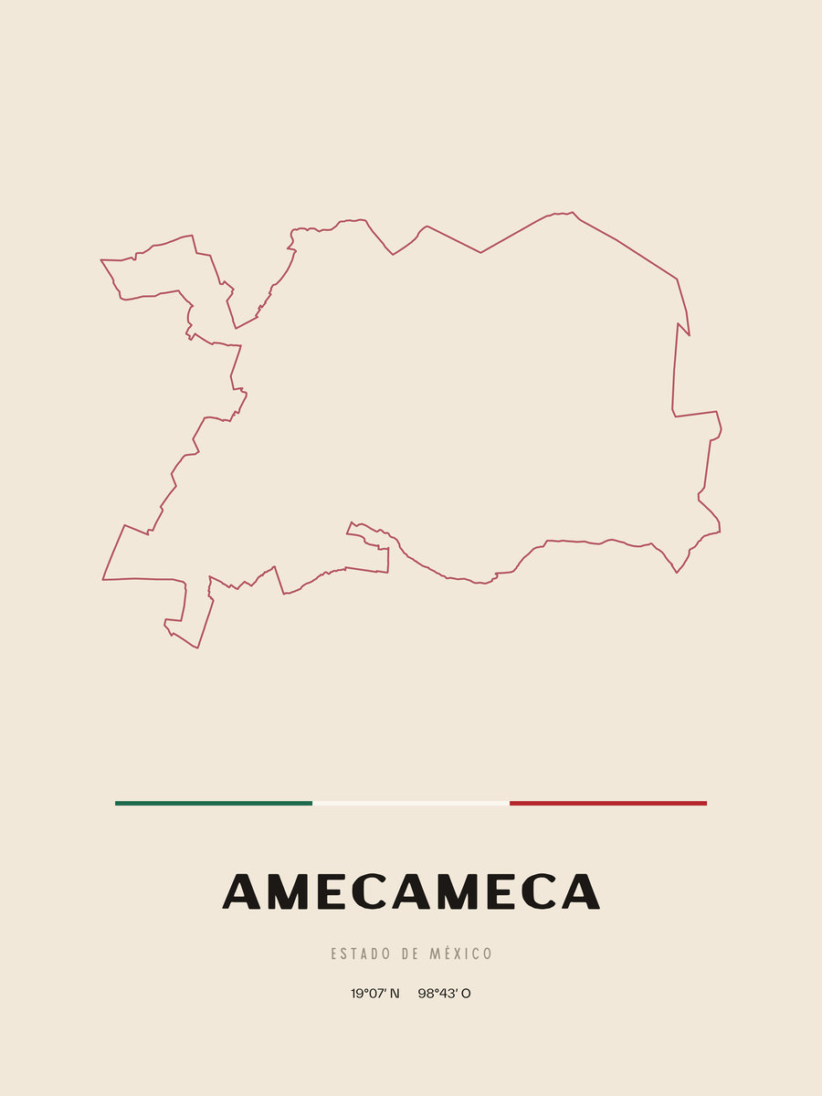 Framed poster of Amecameca, Estado de México.