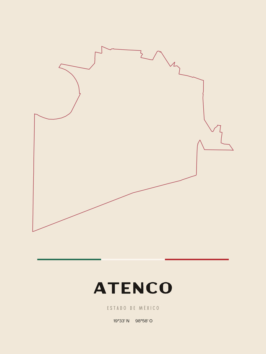 Framed poster of Atenco, Estado de México.