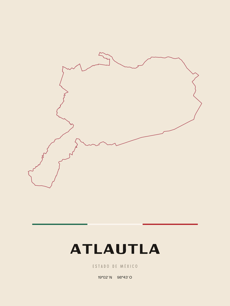 Framed poster of Atlautla, Estado de México.