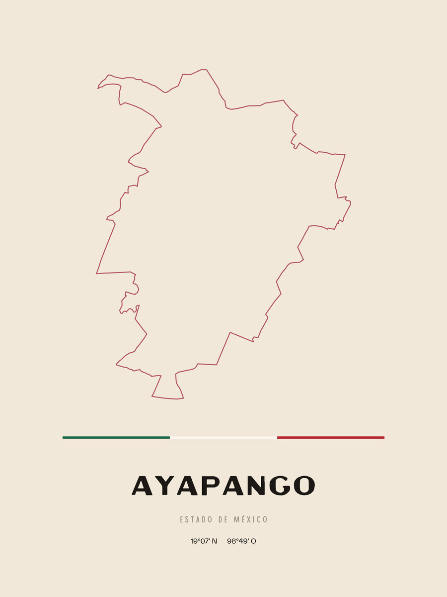 Framed poster of Ayapango, Estado de México.