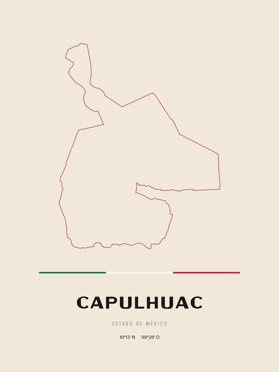 Framed poster of Capulhuac, Estado de México.