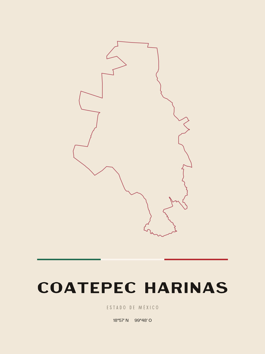 Framed poster of Coatepec Harinas, Estado de México.