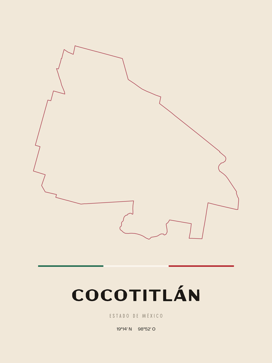Framed poster of Cocotitlán, Estado de México.