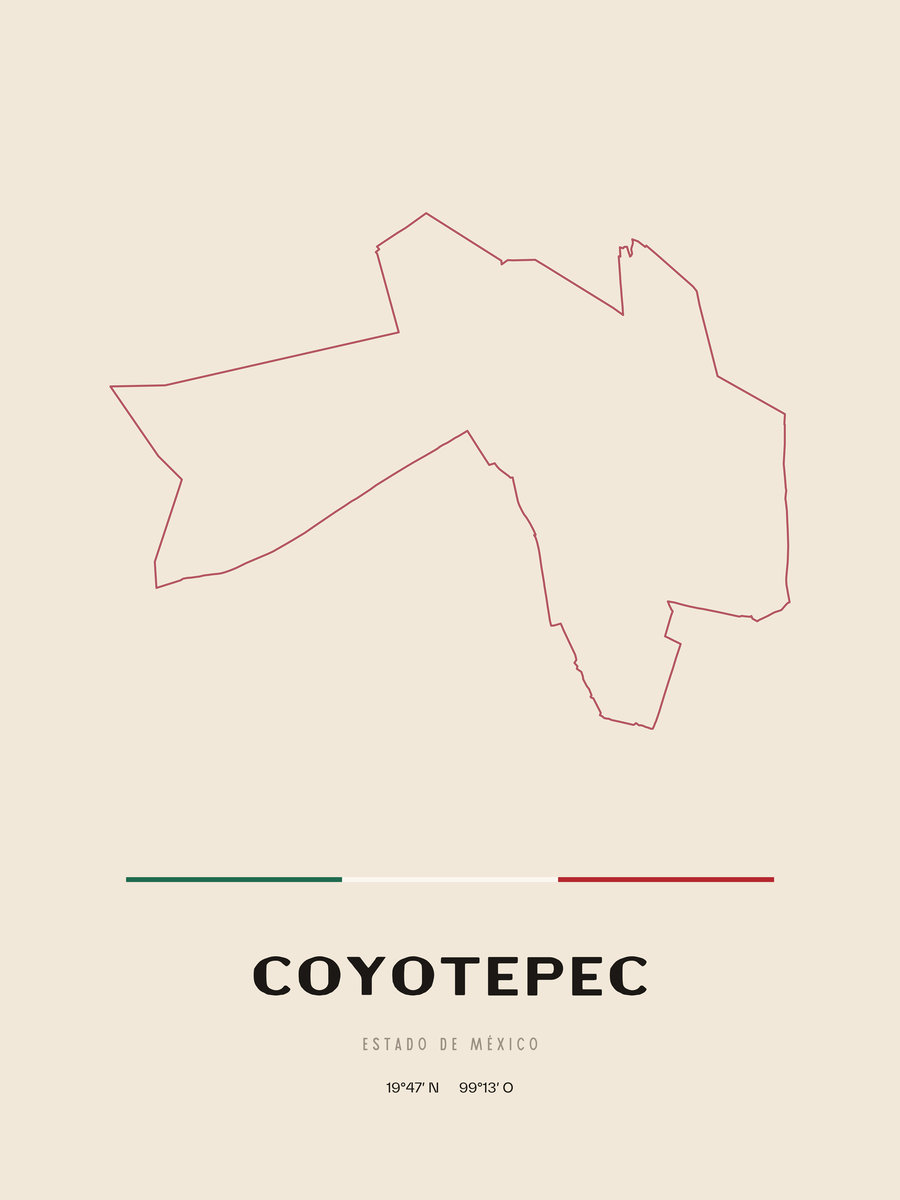 Framed poster of Coyotepec, Estado de México.