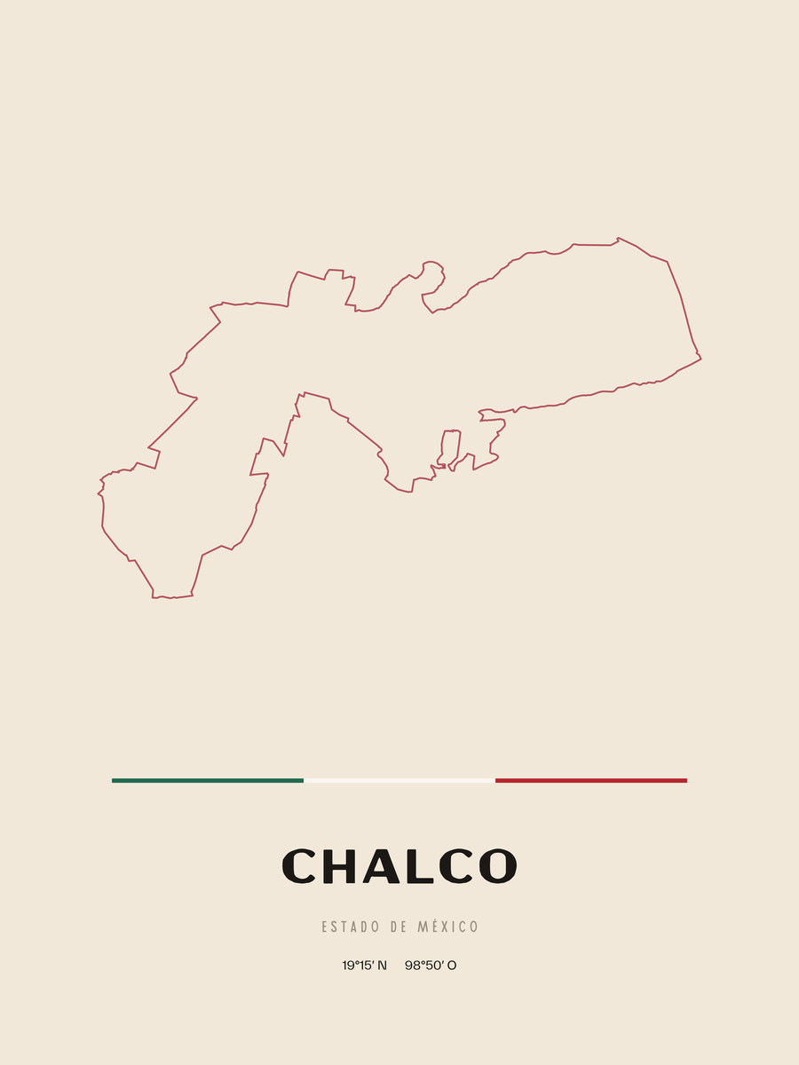 Framed poster of Chalco, Estado de México.