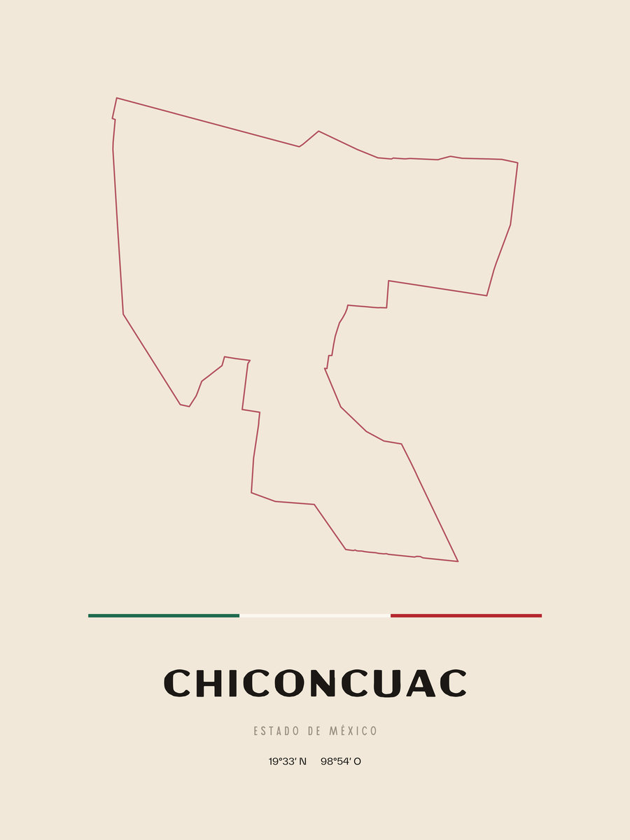 Framed poster of Chiconcuac, Estado de México.