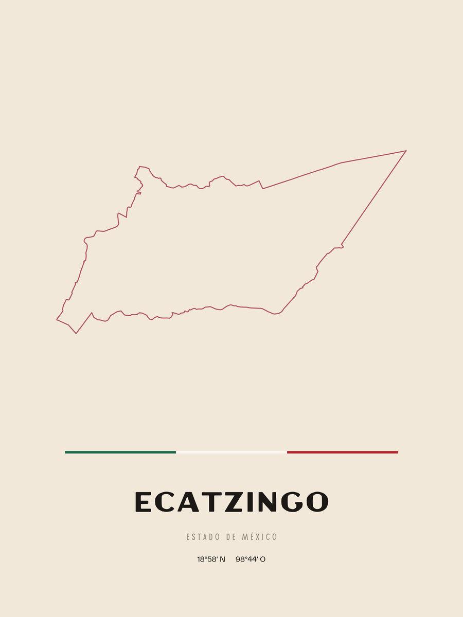 Framed poster of Ecatzingo, Estado de México.