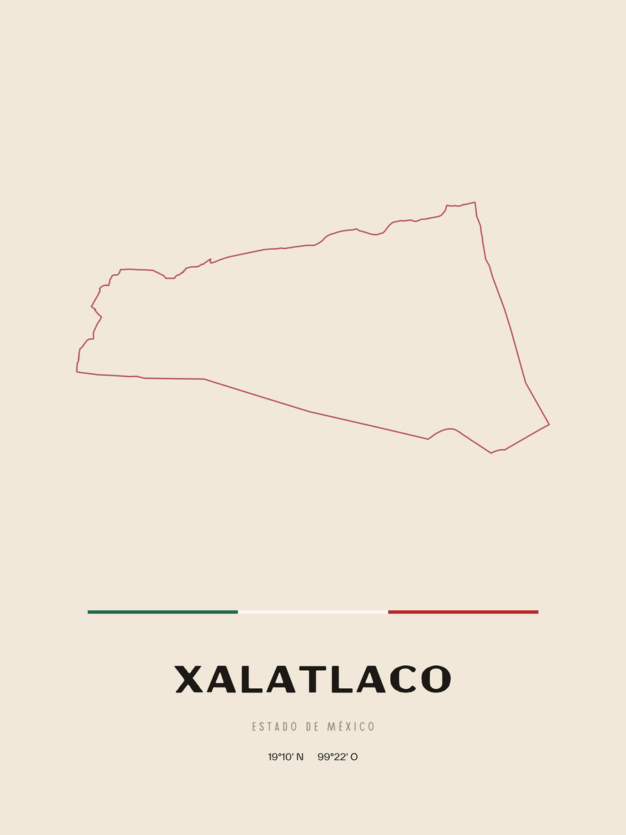 Framed poster of Xalatlaco, Estado de México.