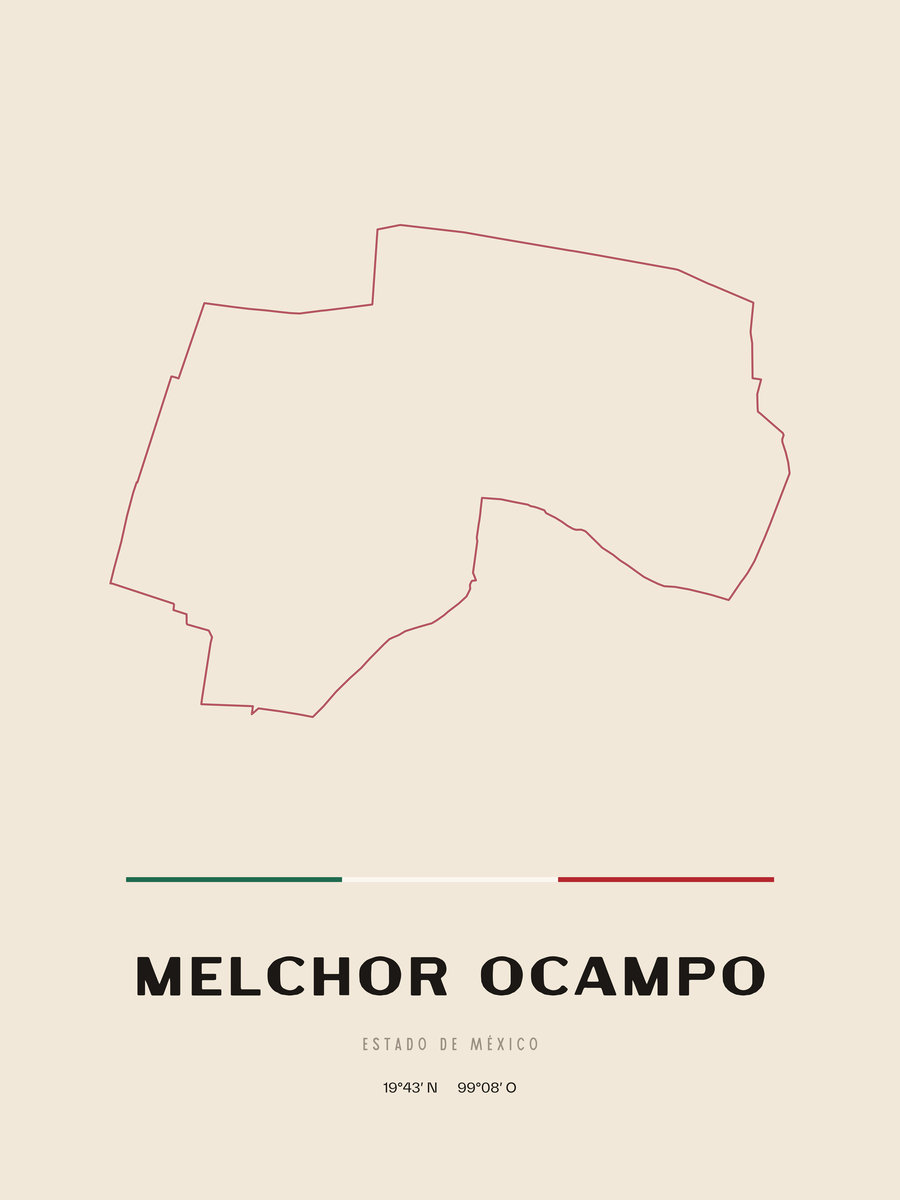 Framed poster of Melchor Ocampo, Estado de México.