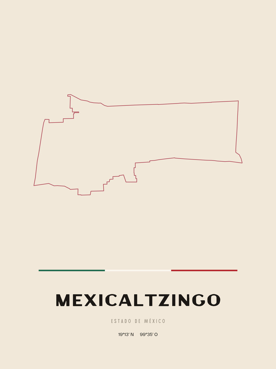 Framed poster of Mexicaltzingo, Estado de México.