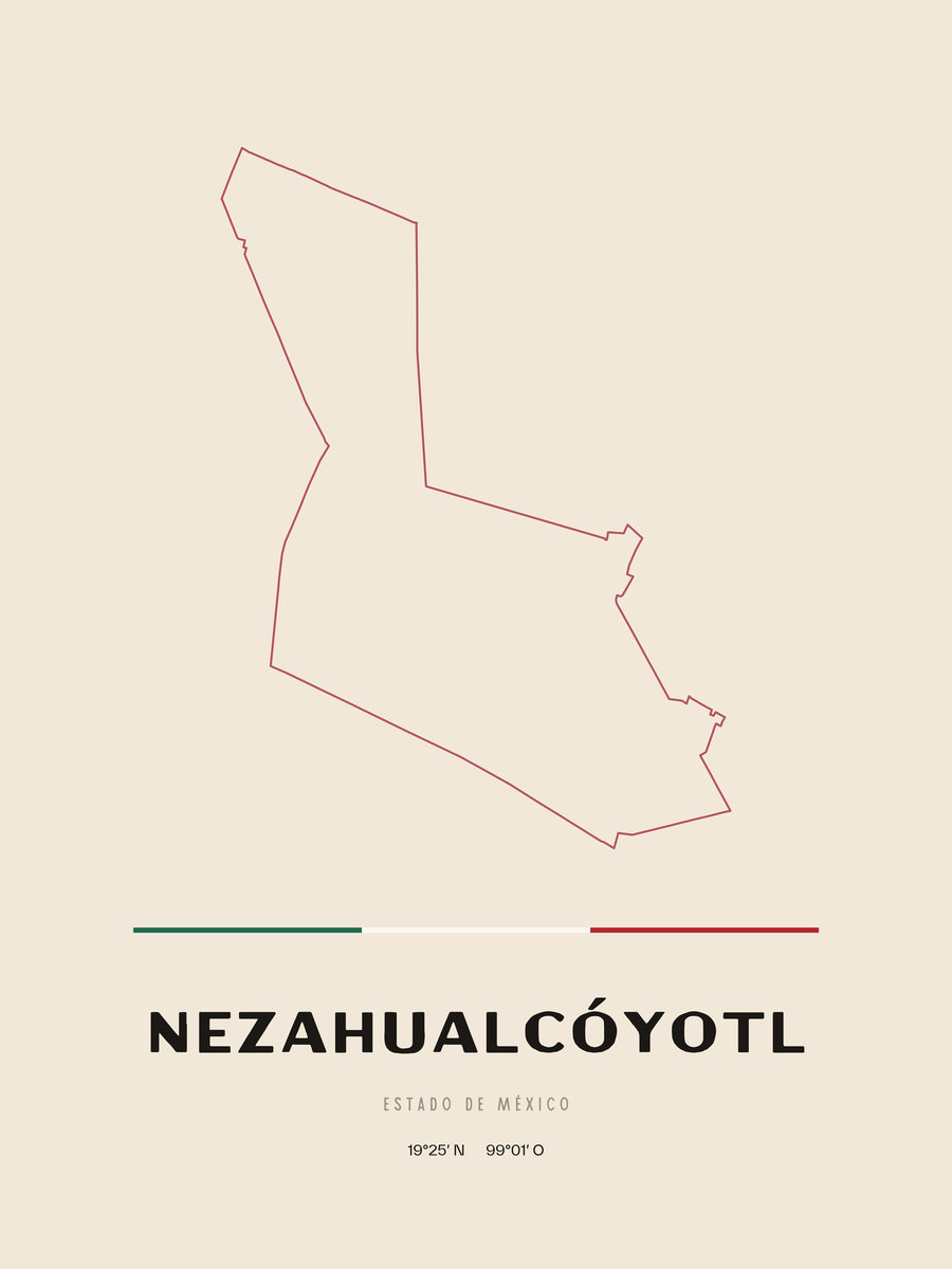 Framed poster of Nezahualcóyotl, Estado de México.