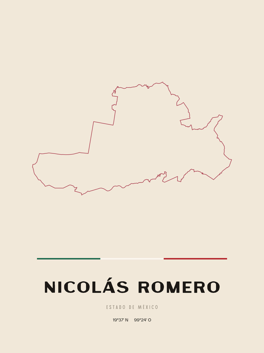 Framed poster of Nicolás Romero, Estado de México.