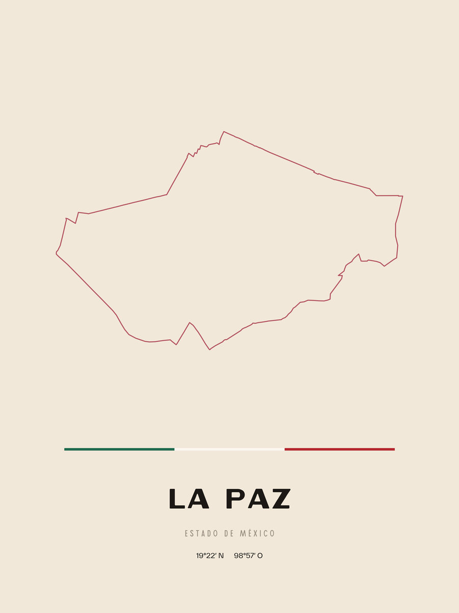 Framed poster of La Paz, Estado de México.