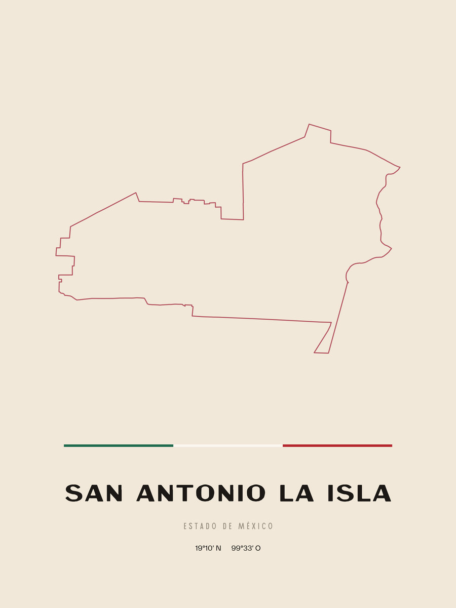 Framed poster of San Antonio la Isla, Estado de México.