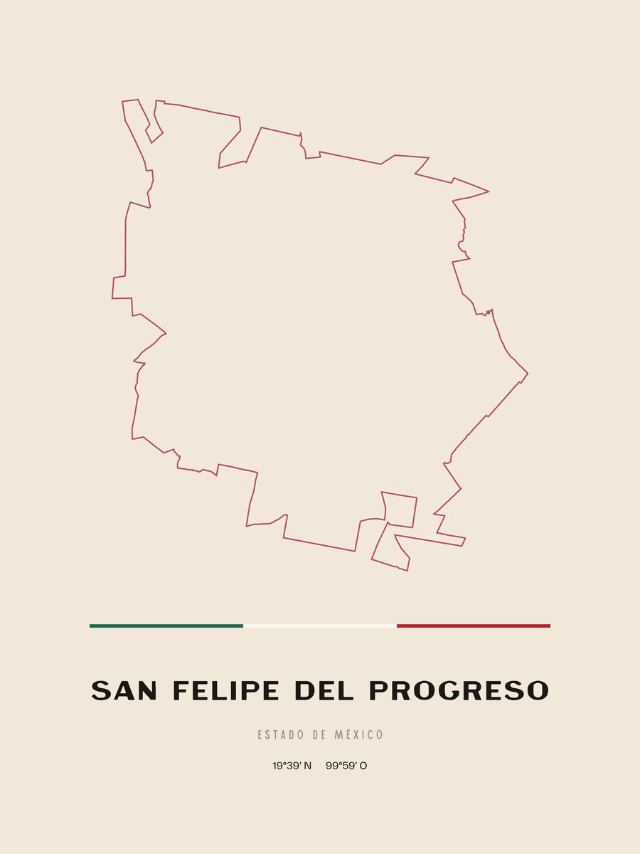 Framed poster of San Felipe del Progreso, Estado de México.
