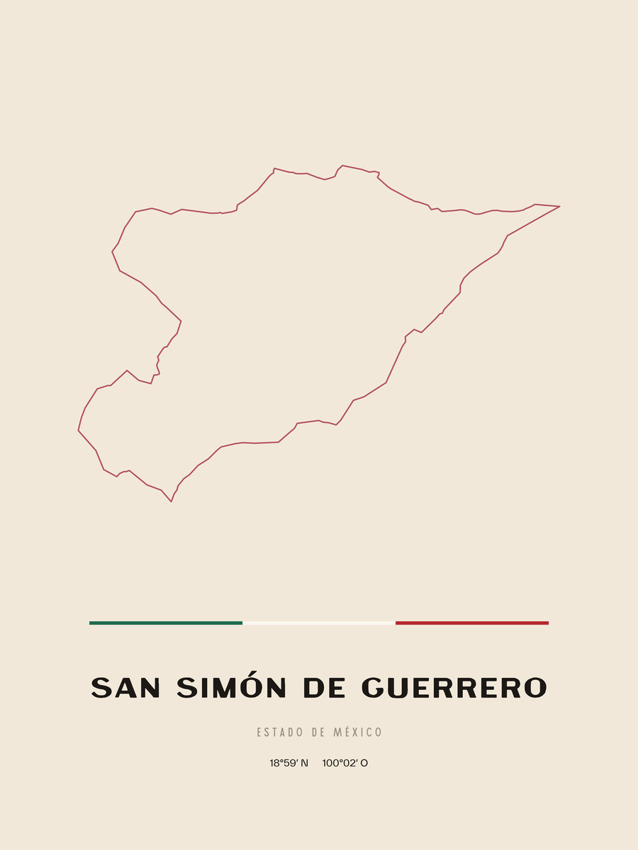 Framed poster of San Simón de Guerrero, Estado de México.