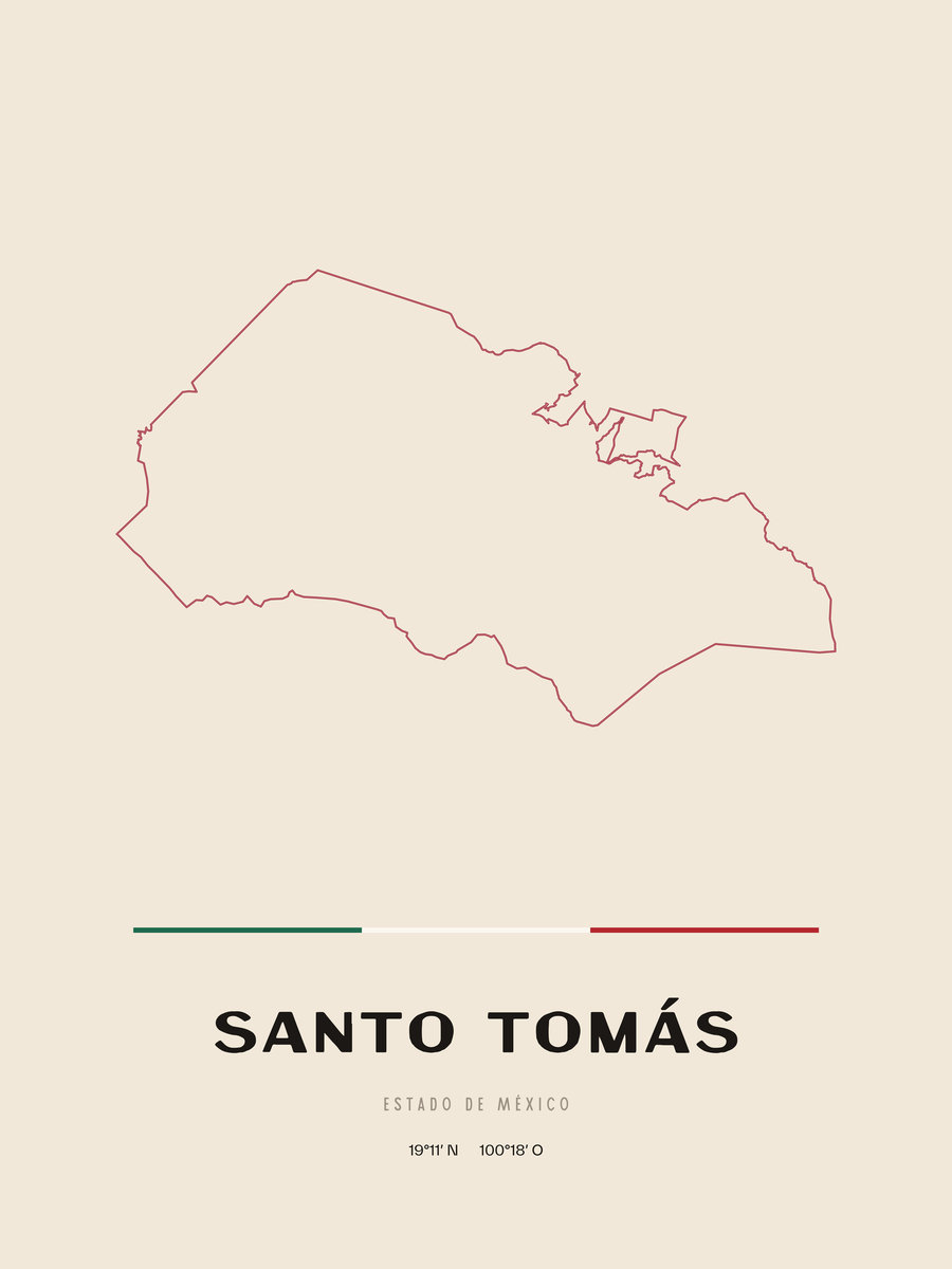 Framed poster of Santo Tomás, Estado de México.
