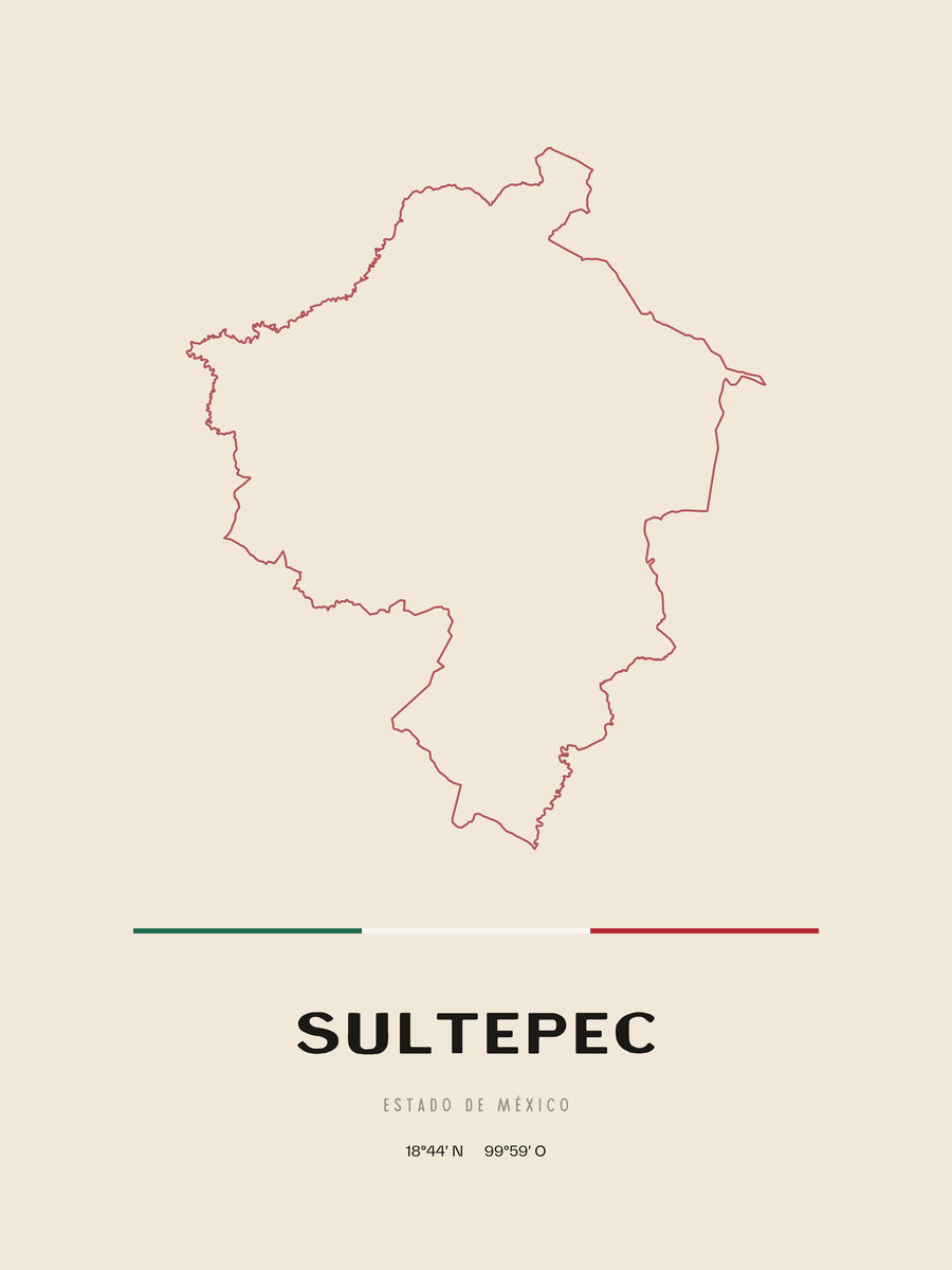 Framed poster of Sultepec, Estado de México.