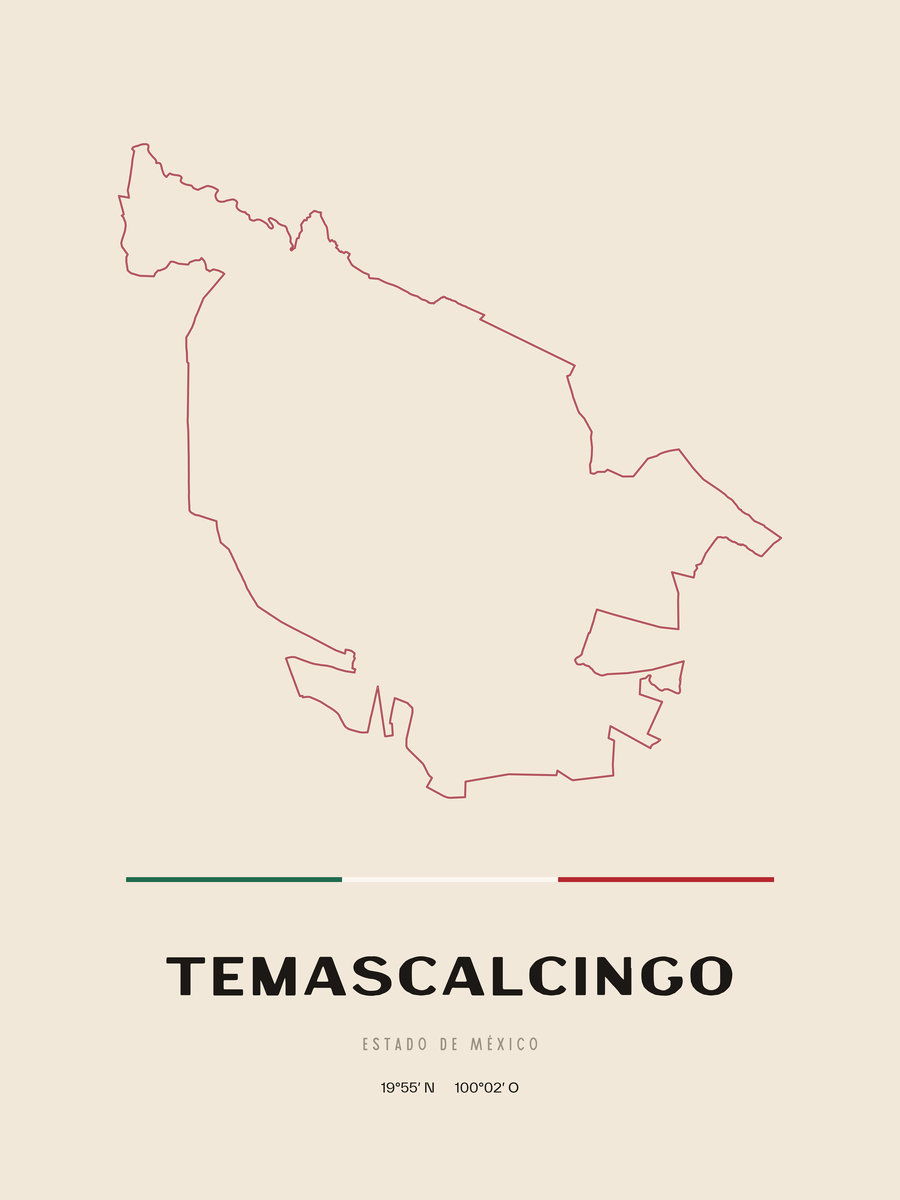 Framed poster of Temascalcingo, Estado de México.