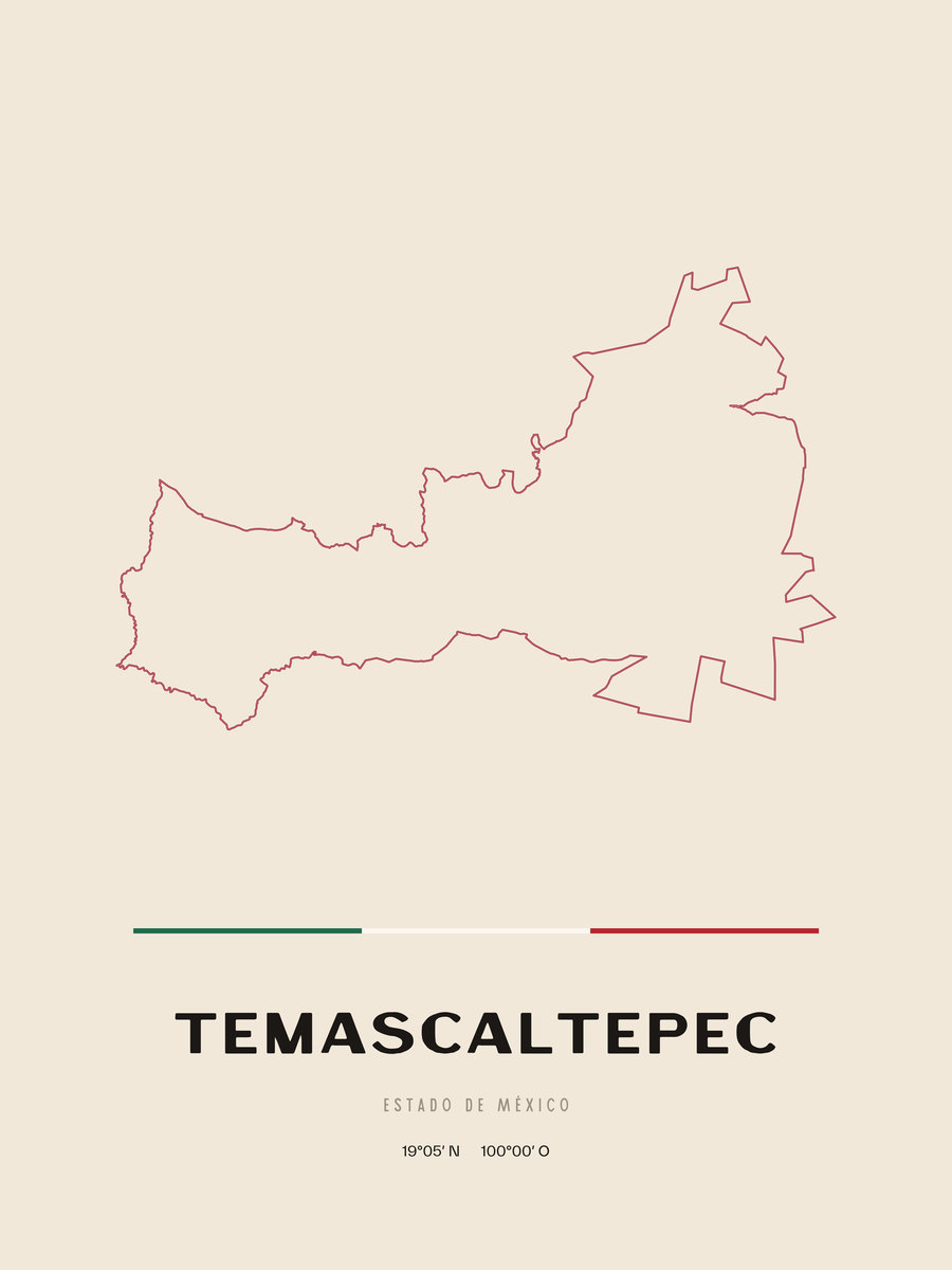 Framed poster of Temascaltepec, Estado de México.