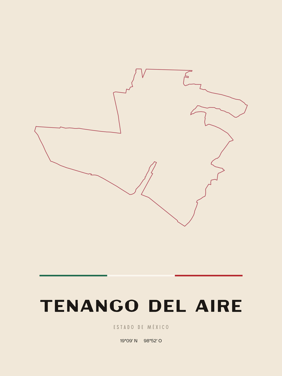Framed poster of Tenango del Aire, Estado de México.