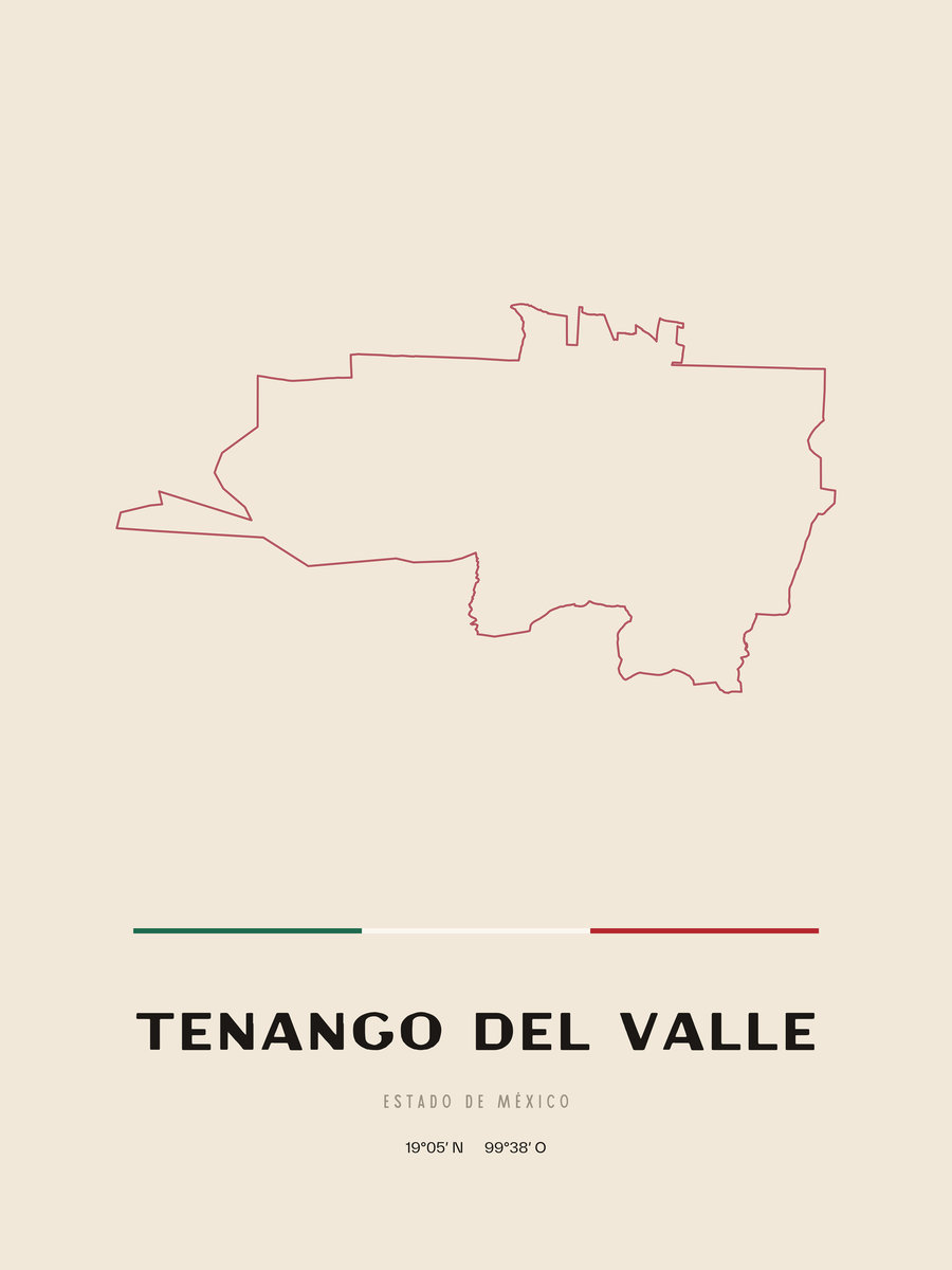 Framed poster of Tenango del Valle, Estado de México.