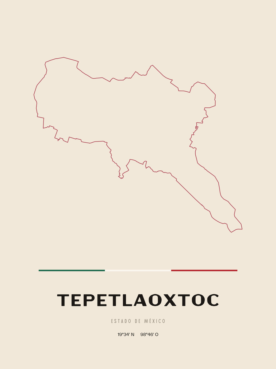 Framed poster of Tepetlaoxtoc, Estado de México.