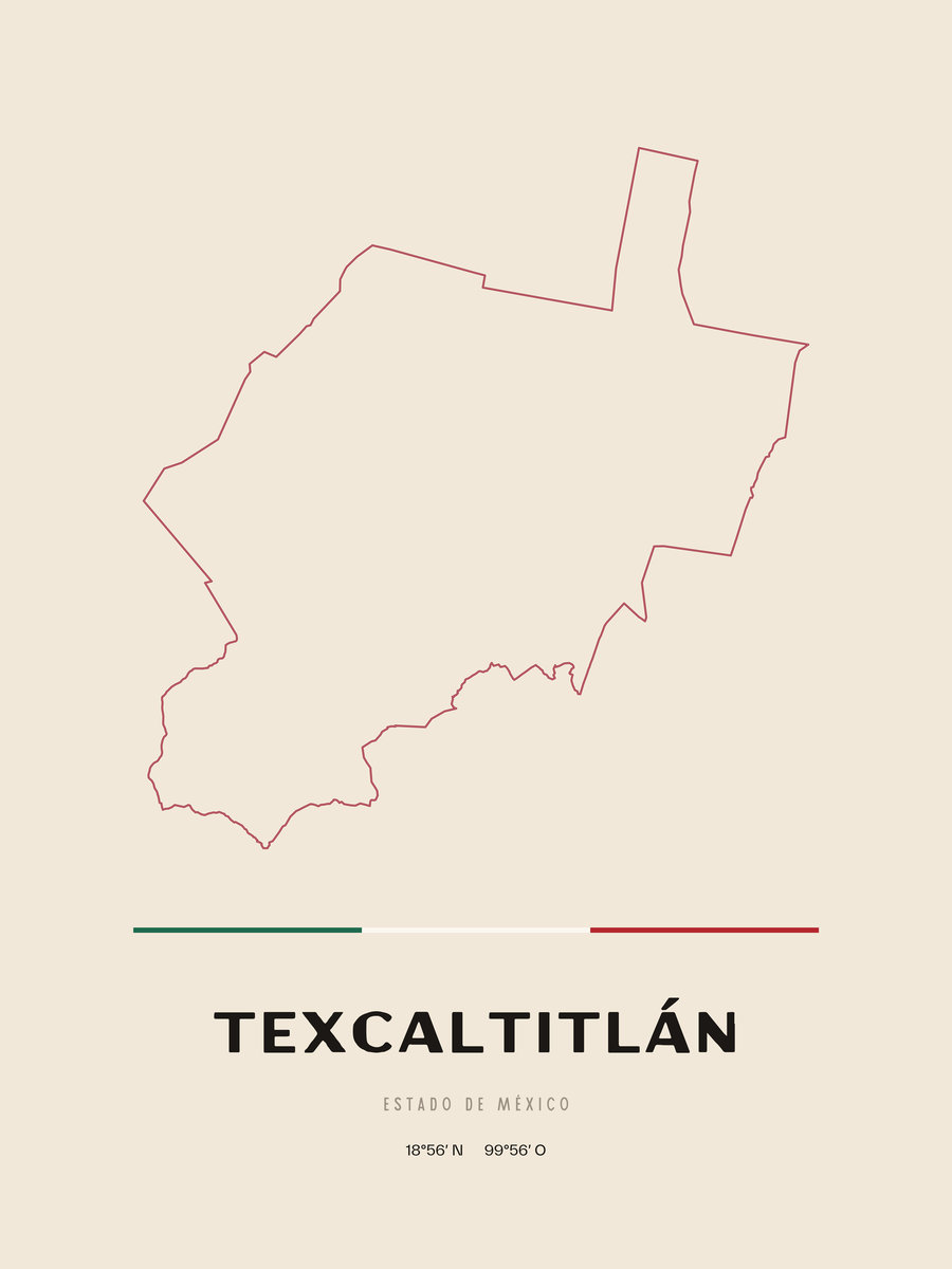 Framed poster of Texcaltitlán, Estado de México.