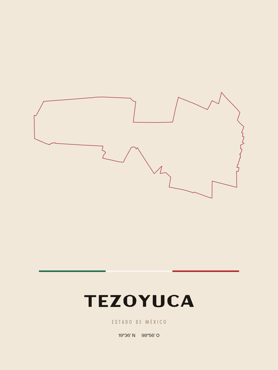 Framed poster of Tezoyuca, Estado de México.