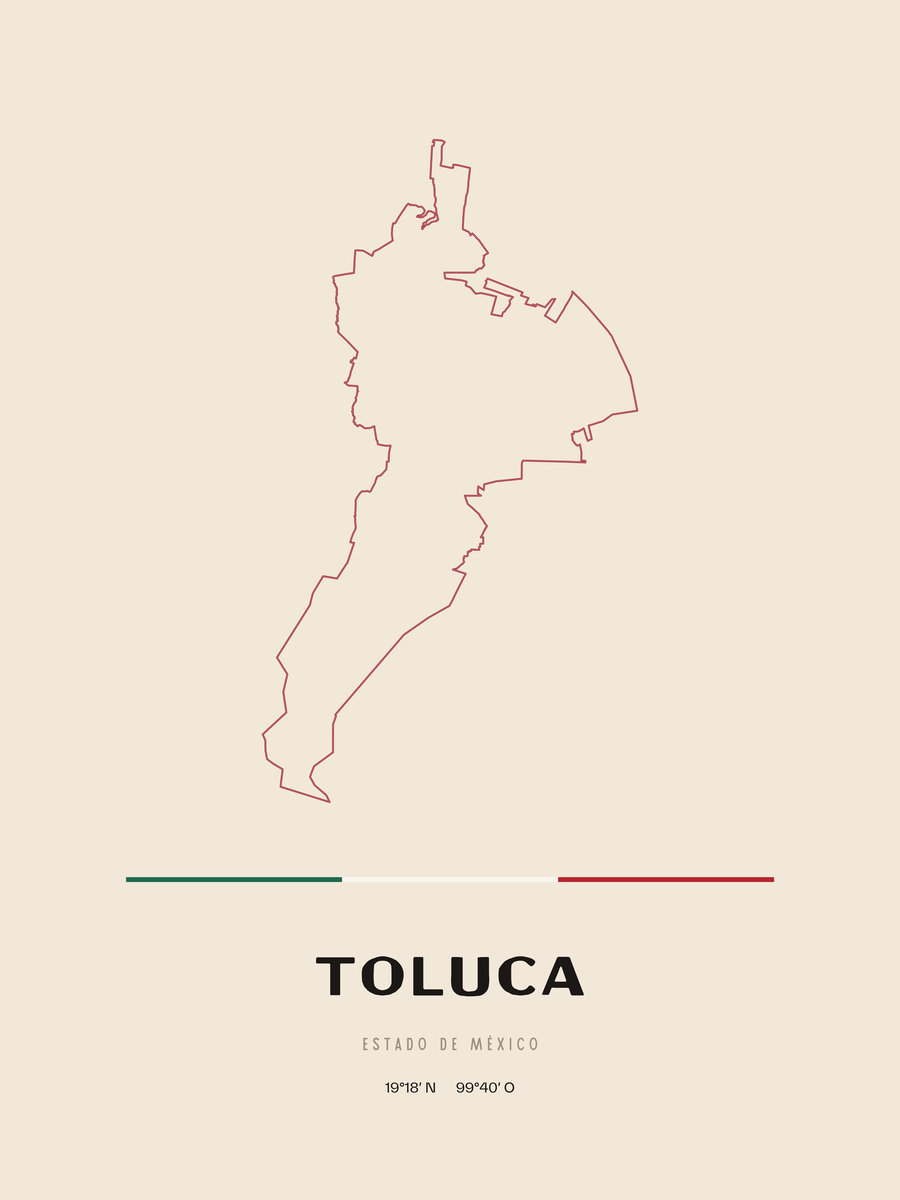 Framed poster of Toluca, Estado de México.