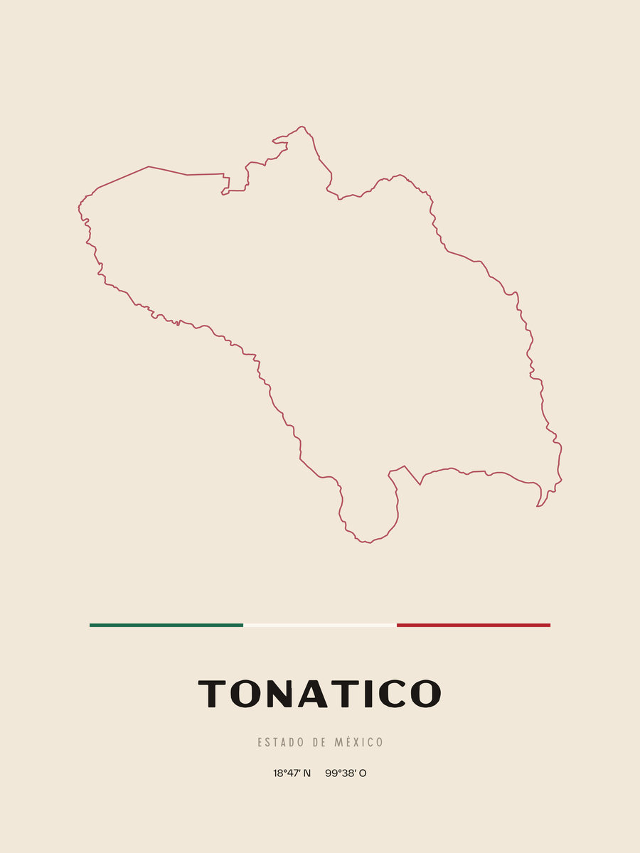 Framed poster of Tonatico, Estado de México.