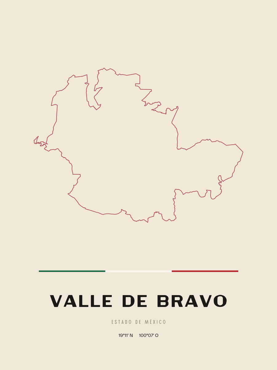 Framed poster of Valle de Bravo, Estado de México.