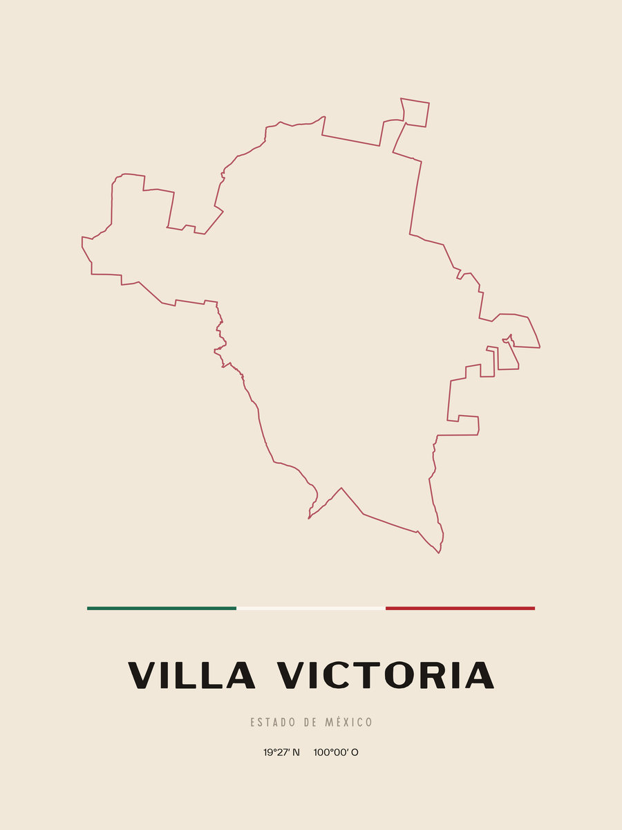 Framed poster of Villa Victoria, Estado de México.