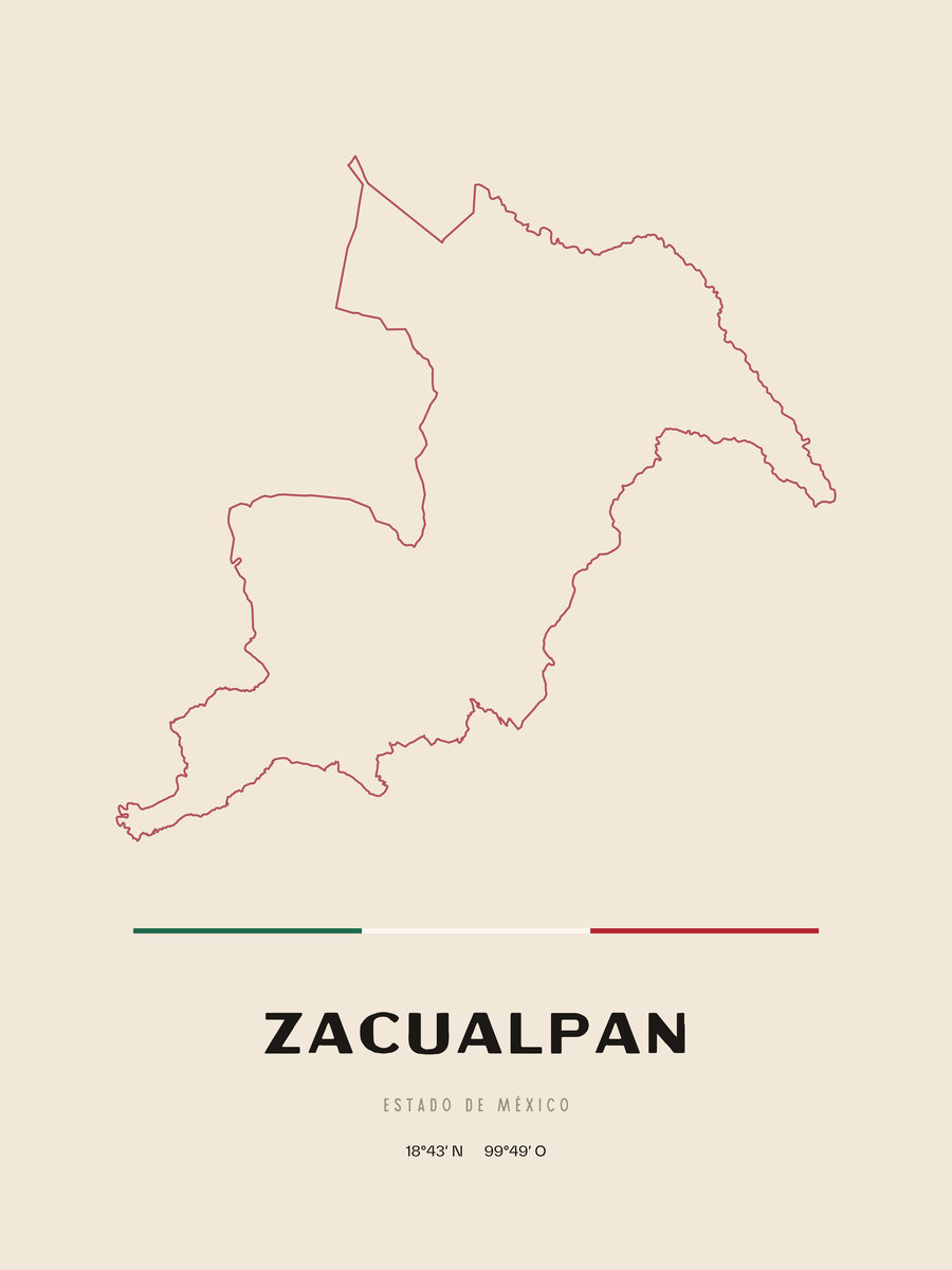 Framed poster of Zacualpan, Estado de México.