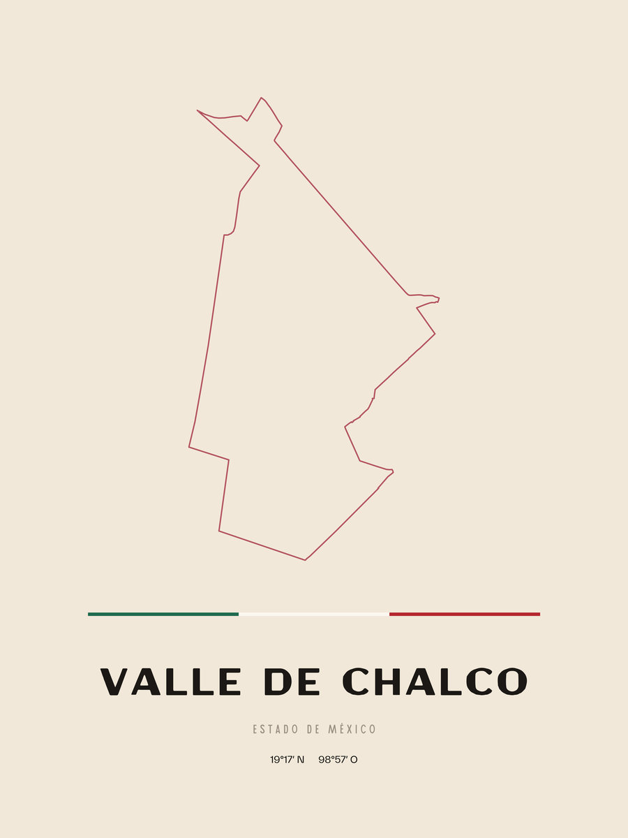 Framed poster of Valle de Chalco, Estado de México.