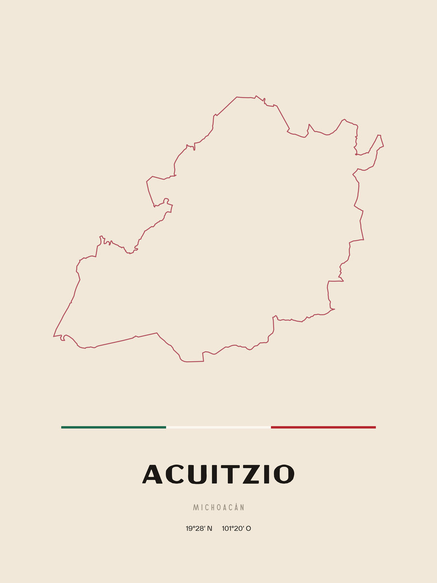 Framed poster of Acuitzio, Michoacán.