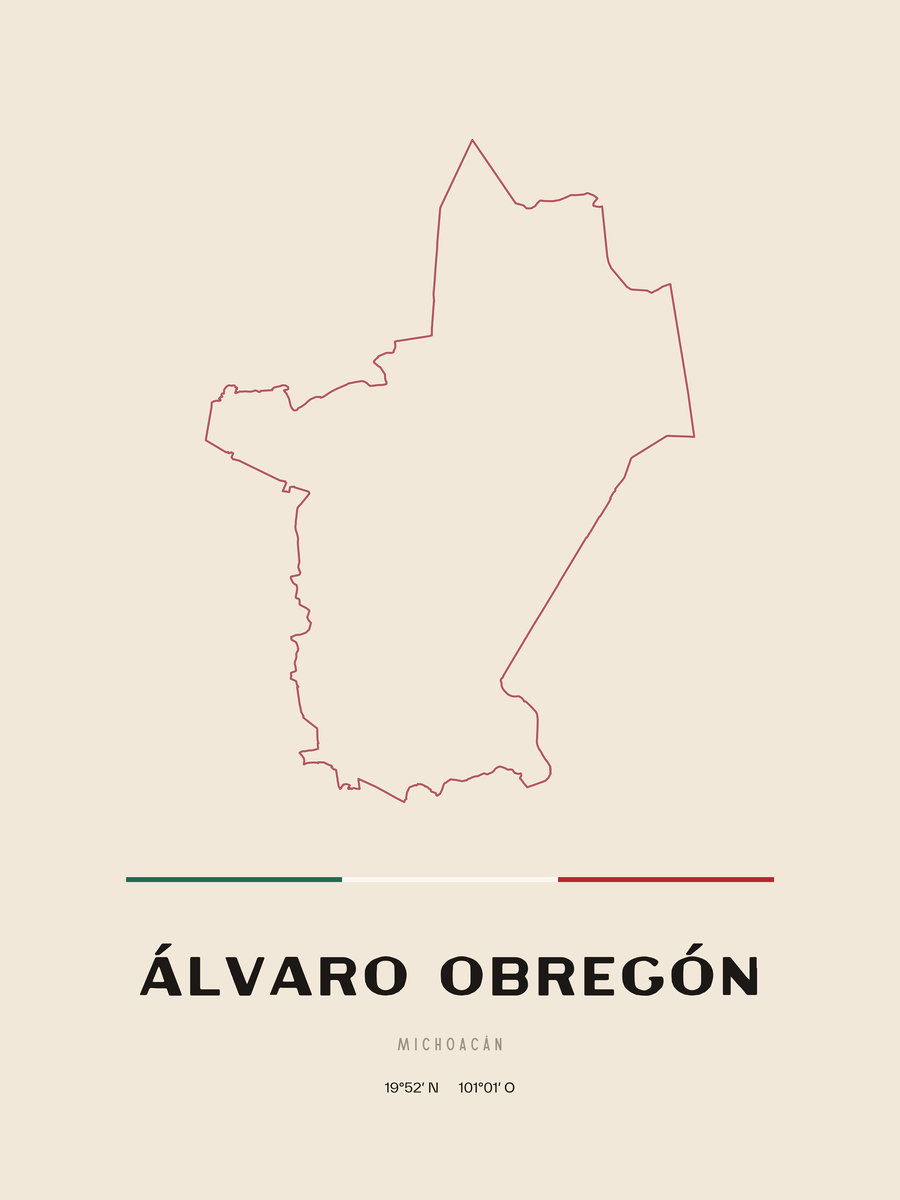 Framed poster of Álvaro Obregón, Michoacán.