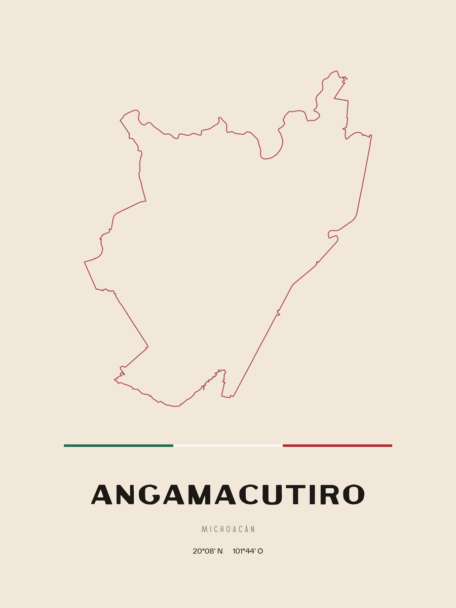 Framed poster of Angamacutiro, Michoacán.