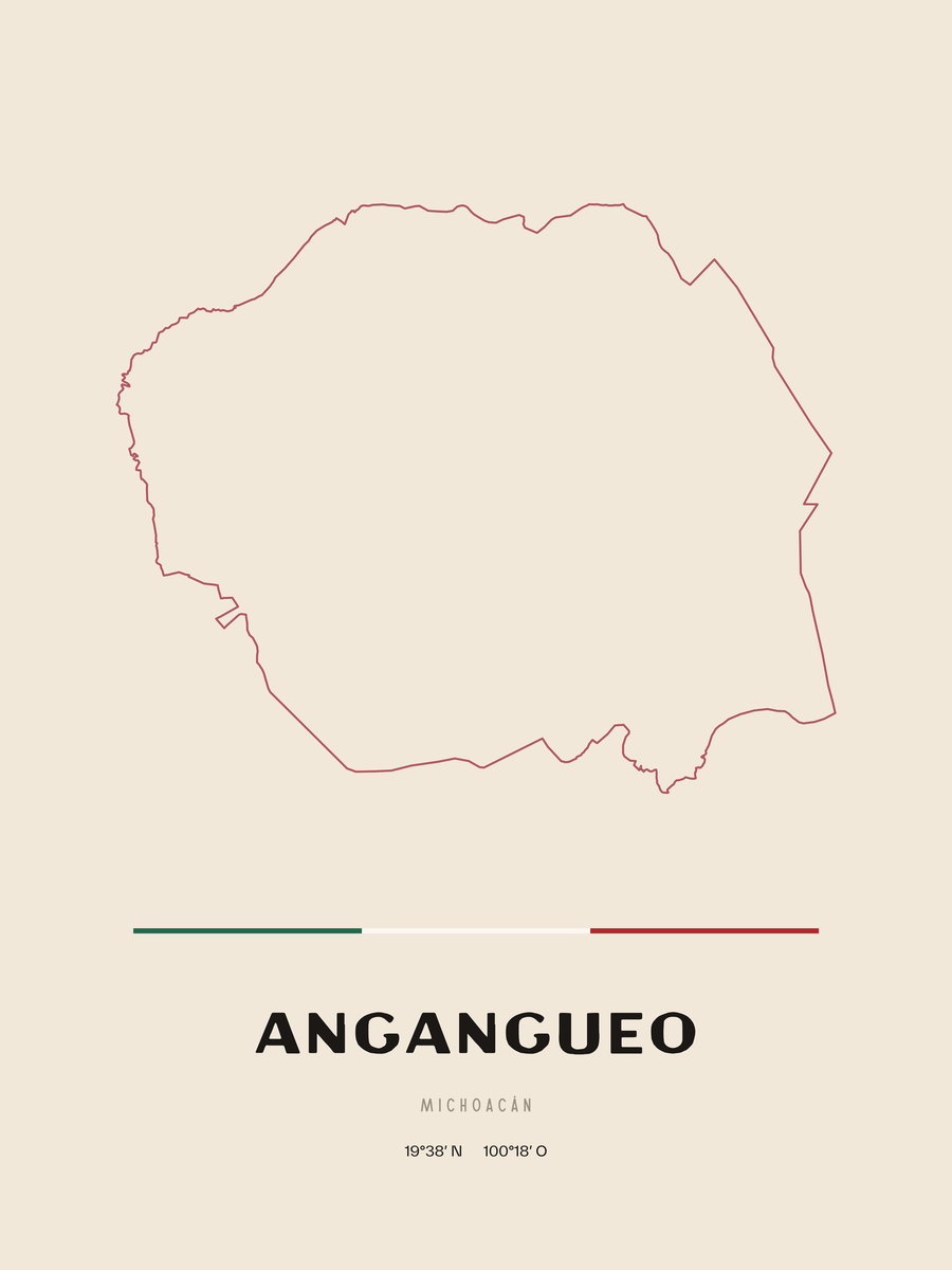 Framed poster of Angangueo, Michoacán.