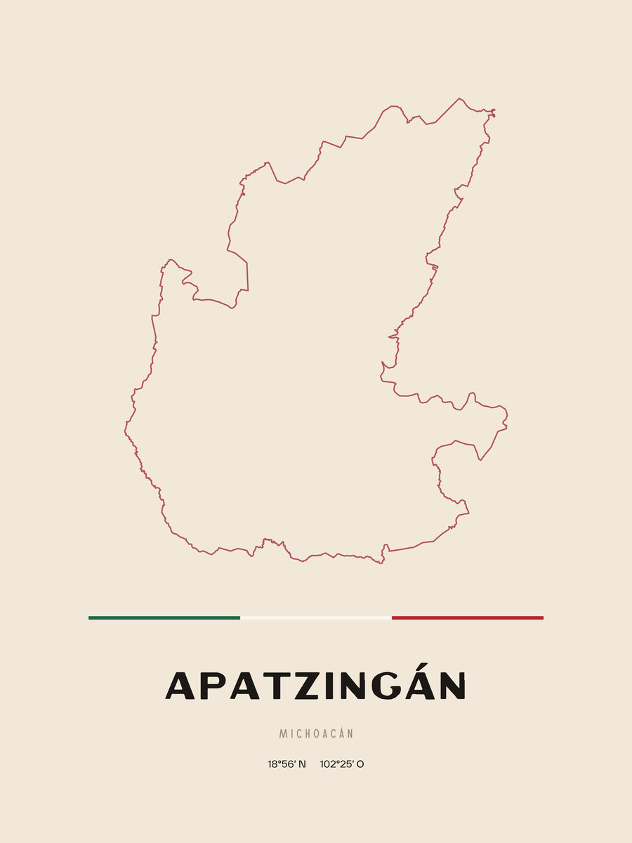 Framed poster of Apatzingán, Michoacán.
