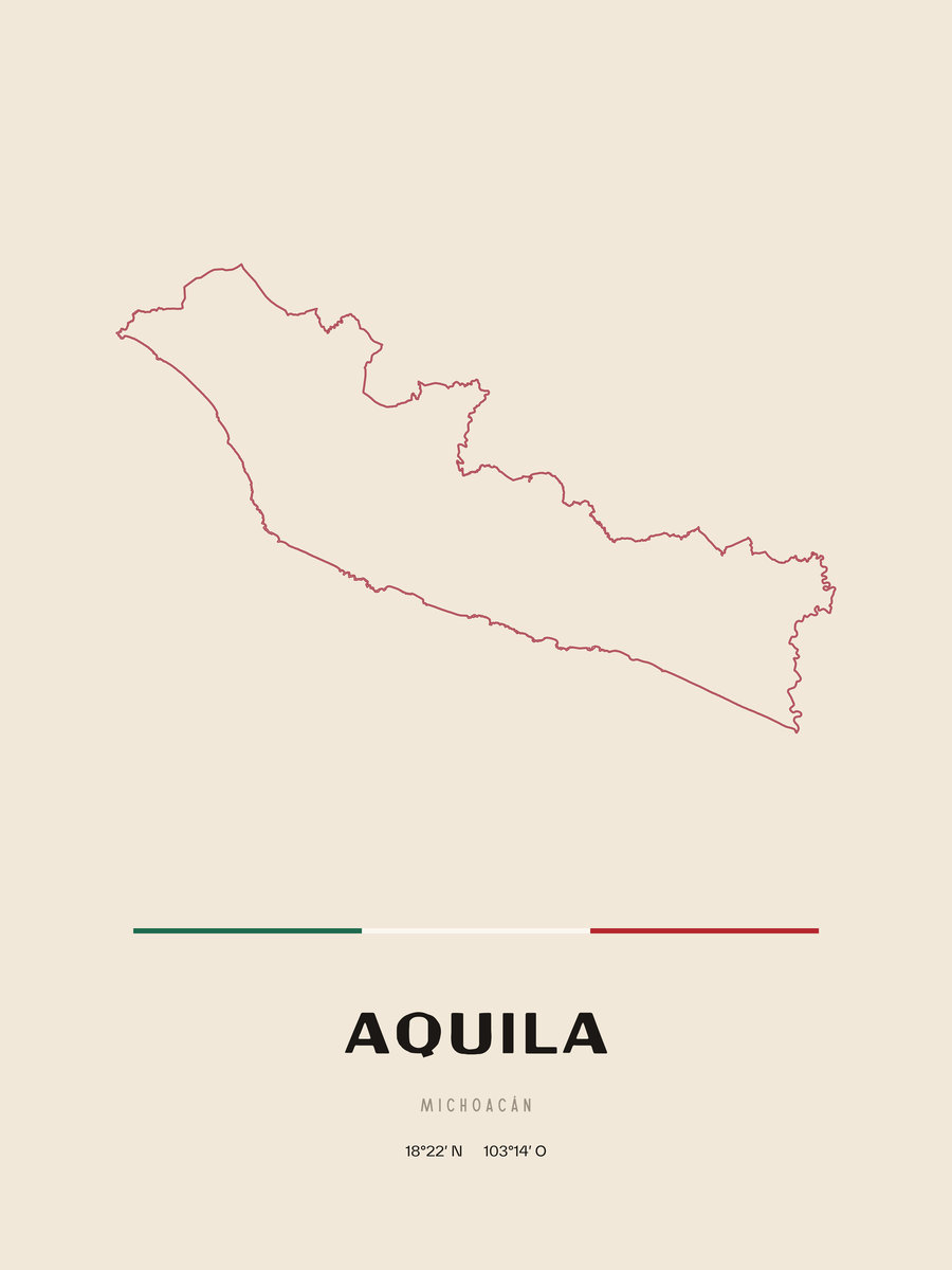 Framed poster of Aquila, Michoacán.