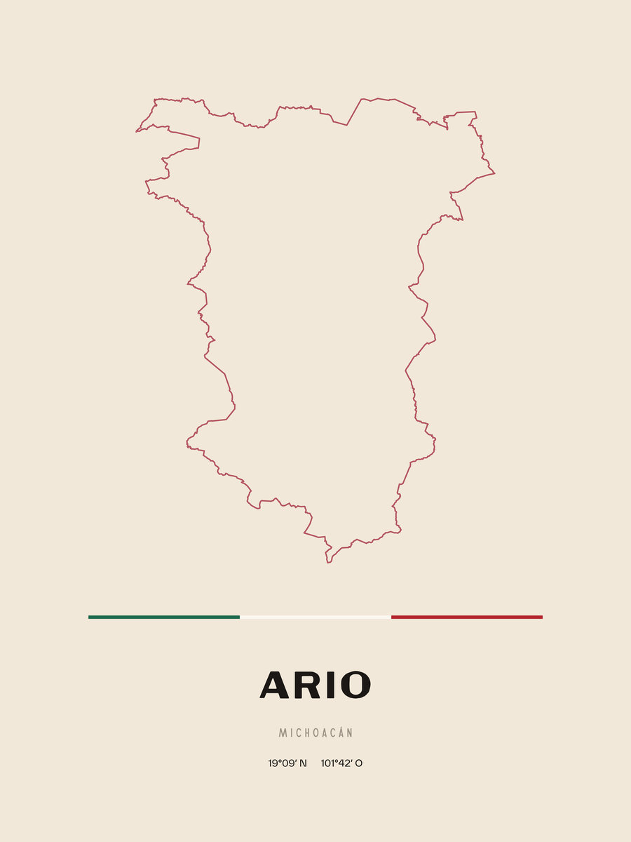 Framed poster of Ario, Michoacán.