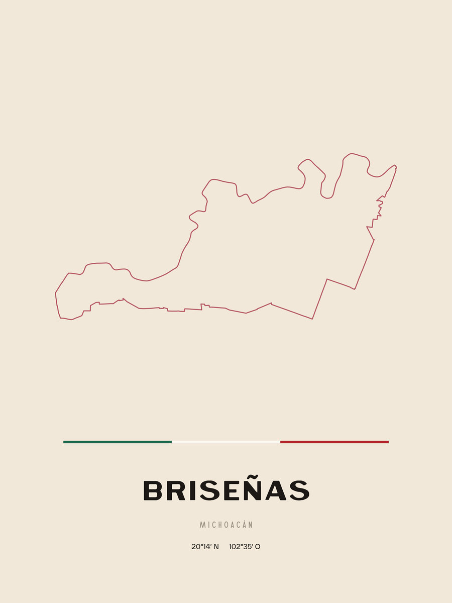 Framed poster of Briseñas, Michoacán.